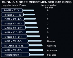 Gunn & Moore Bat Sizes